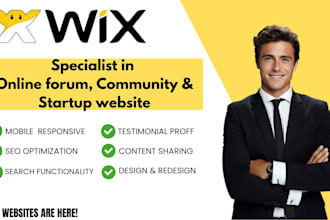 create a wix online forum website, community website, startup website