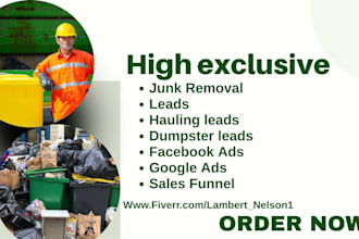 generate junk removal leads using  fb ads strategy and  landing page
