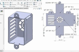 sheet metal 3d model product design dxf autocad laser in solidworks 2d drawings