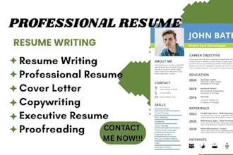 do a professional resume, high quality ats resume, cover letter, and linkedin