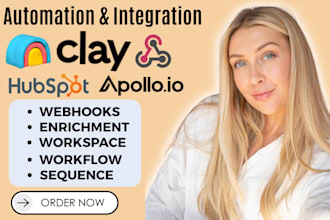 setup clay com workflow apollo io sequence hubspot automation enrichment webhook
