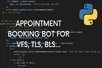 create vfs bot for booking vfs global  appointment