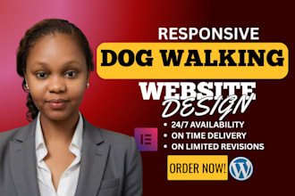 design dog walking website, pet care, pet sitting and grooming site