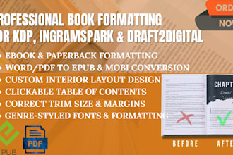 format your book for ingramspark, KDP, and draft2digital professionally