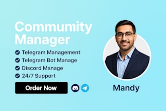 be your telegram moderator, discord moderator, any crypto community manager
