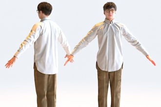model unreal engine game character,daz3d,rig to  pose, modular model, arkit rig