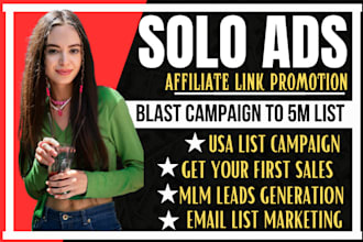 blast your solo ads to 5m subscribers list, affiliate link MLM crypto promotion