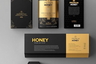 design modern luxury packaging, labels product boxes and amazon packages
