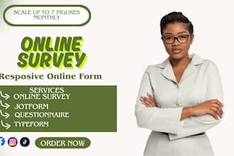 design an online survey using google form jotform type form or questionnaire