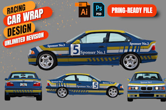 do racing car wrap design, sports car, custom car, itasha car wrap, vehicle wrap