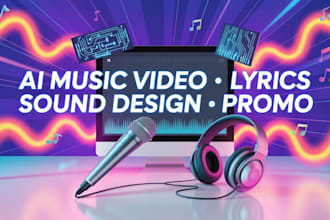 create ai music video, lyrics video, sound design and music promotion