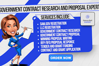 find rfp, prepare winning bid proposal, respond to rfq and government contract
