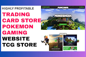 design trading card shopify store pokemon website gaming website tcg store