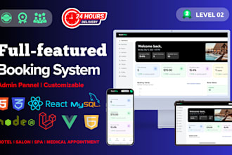 build a modern booking website for hotels, clinics, services