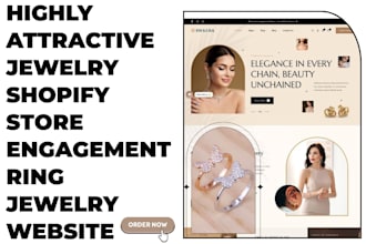 design jewelry shopify store engagement ring store neck jewelry website