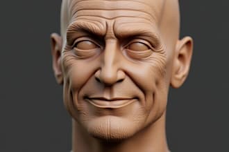 realistic 3d head model in zbrush face bust 3d statue 3d helmet in 3d printing