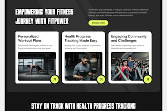 develop health and fitness app gym app nutrition  workout tracking yoga website