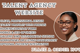talent agency booking website model portfolio website actor listing website