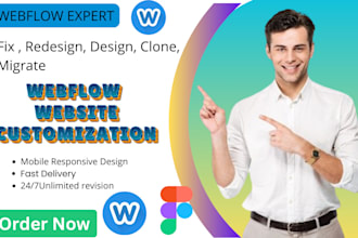 fix,design,edit,update template seo optimization and customize webflow template