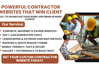 design contractor website for concrete, masonry, paving, landscaping
