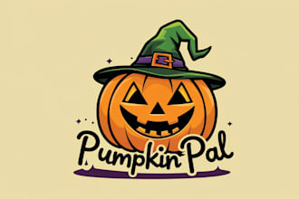 do halloween pumpkin mascot logo