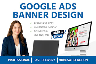 design attractive google ads banner and website slider