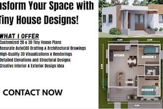do tiny house design, container house and cabins house design, 2d floor plans
