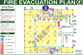 do fire safety evacuation plan, or escape diagram, drip sprinkler, electrical