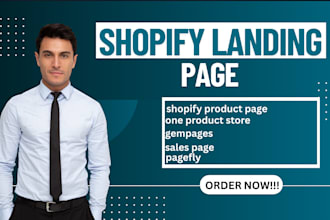 design  a shopify landing page using pagefly,gempages, or replo, sales page