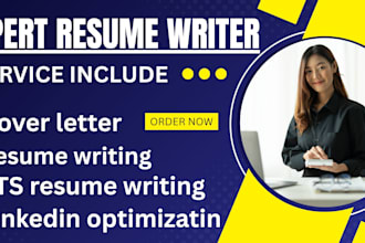 create executive resume write, cover letter with linkedin optimization