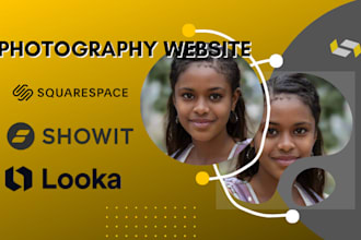 setup photography website showit website, squarespace, looka
