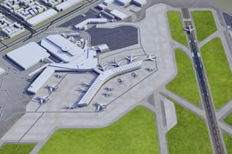 create 3d airport scenery for msfs, airport landscape and airport layout design
