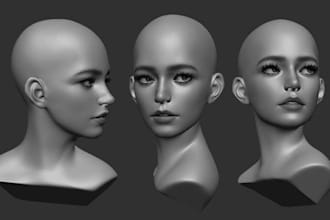 sculpt realistic 3d head, 3d bust , 3d face, 3d full body model, 3d printing
