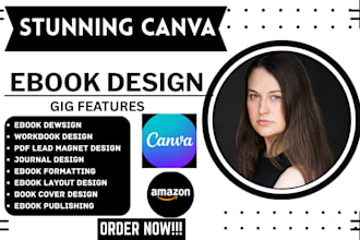 do canva ebook design, lead magnet, workbook, ebook formatting and layout design