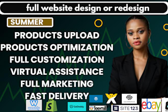 design ecommerce website via wix bigcartel shopify ebay ecwid summer store SEO