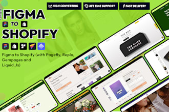 covert figma to shopify themes and one product landing pages