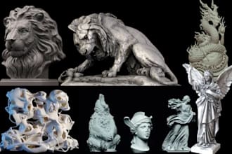 do 3d modeling sculpture sketchup 3d character  model sculpting