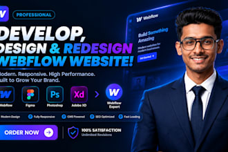 design and redesign webflow website, figma to webflow