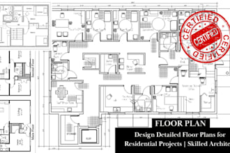 design detailed floor plans for residential projects, skilled architect