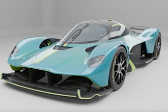 3d aston martin car,valkyrie model,vehicle interior,2d draw to 3dcar,glb web car