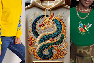 do tshirt embroidery digitizing into dst pes jef emb pxf ofm file within 24hour