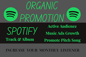 do organic album music promotion, spotify music promotion, monthly listeners