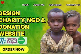 design a nonprofit website for charity and fundraising
