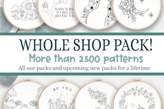 create custom embroidery designs using a mega template library