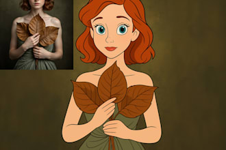 create a disney cartoon style portrait from your photo