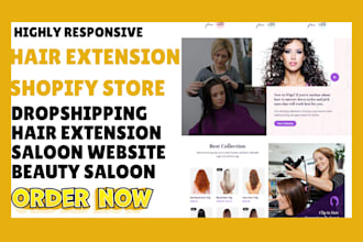 design hair extension shopify store hair extension website, dropshipping store