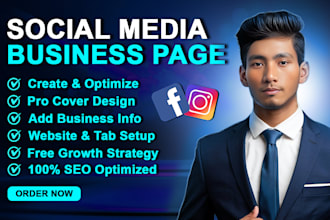 create and professionally set up facebook and instagram pages