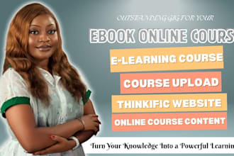 create ebook online course, lesson plan, online course creation on thinkific