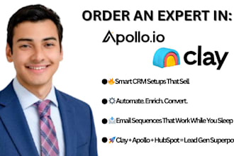 set up clay, apollo io, and hubspot CRM automation workflows