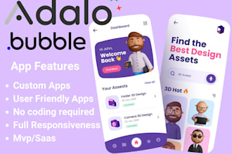 create bubble io adalo mvp web app saas mobile app website buildfire glide app
